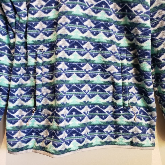 Orvis Fleece Women's Small Pullover Sweater Striped Blue Ski Resort - Picture 4 of 13